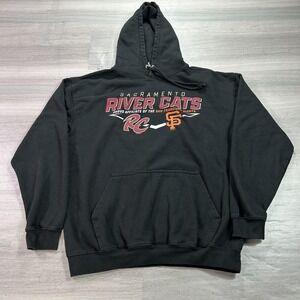 Sacramento River Cats Hoodie Mens Large Black MILB Pullover Sweatshirt SF Giants